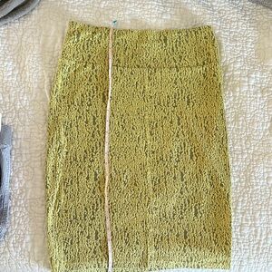 Elegant Yellow Stretchy Skirt